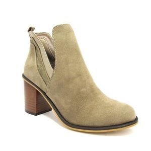 Suede Heel Booties